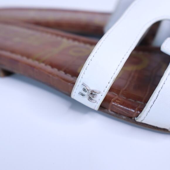 SAM EDELMAN Bay Slide Sandal Bright White Leather Slip On Women's 11M - Picture 6 of 9